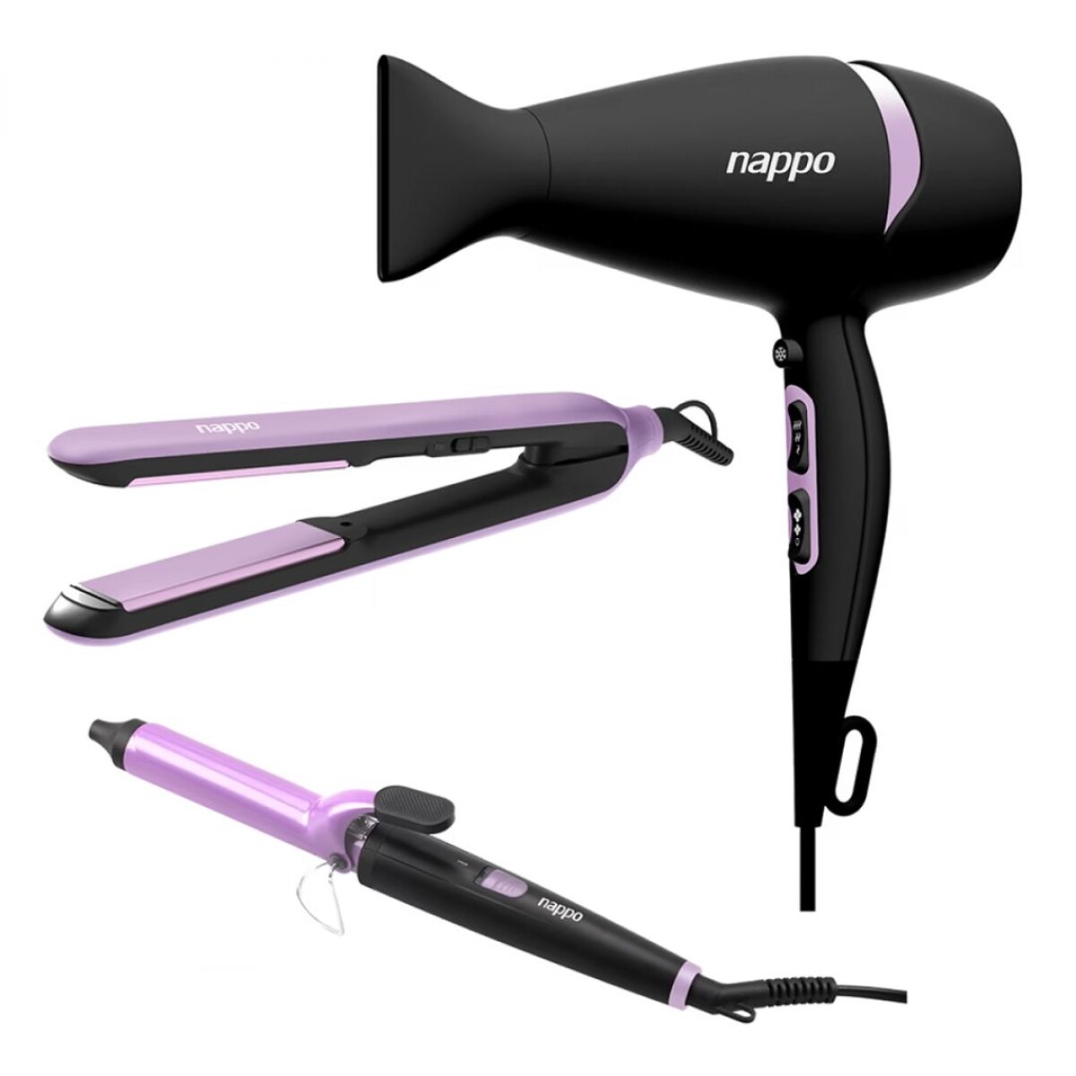 Combo Nappo 3 en 1: Secador + Planchita + Buclera NPK-177 