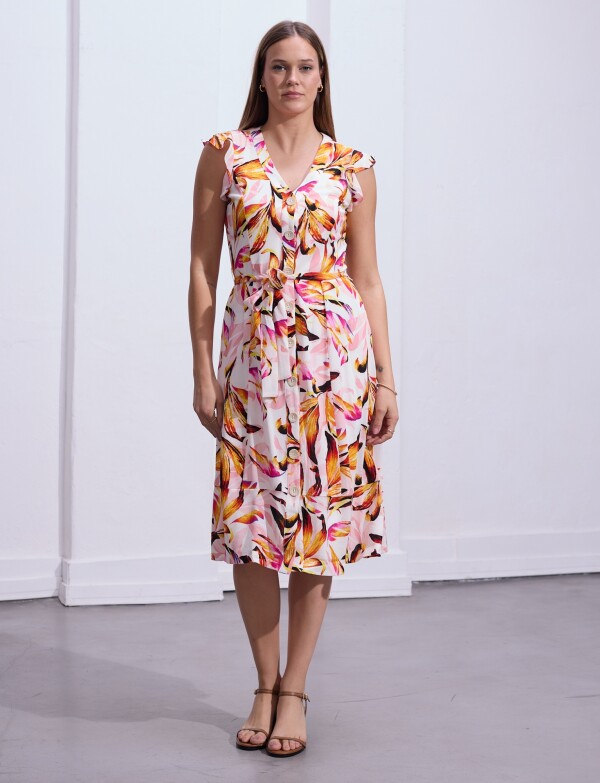 Vestido Camisero Printed BLANCO/MULTI