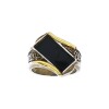 Anillo Labrado-Plata y Oro-Piedra Onix-AN5162 conpiedra