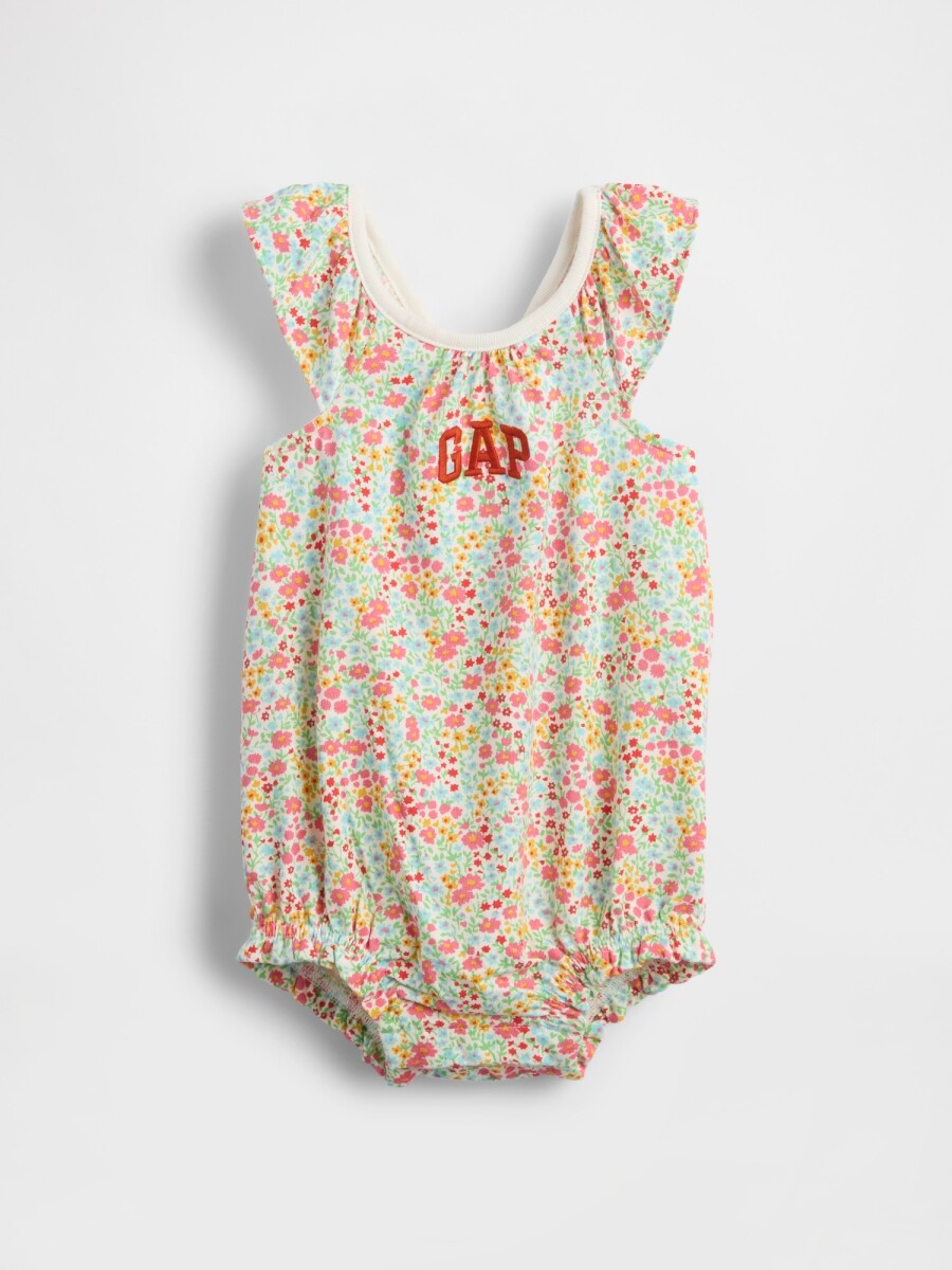 Enterito Logo Gap A Rayas Bebé - Pink Floral 