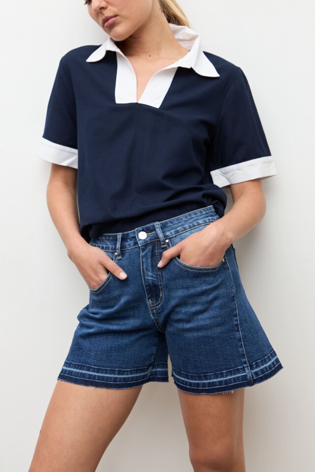 Short de jean desflecado jean medio