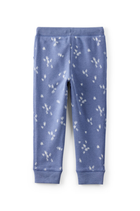 Pantalón de algodón, azul, diseño corazones Pantalón de algodón, azul, diseño corazones