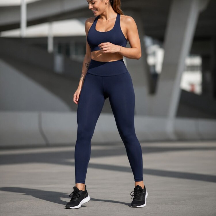 Calza Larga Tiro Alto de Lycra Modelo Básico AZUL