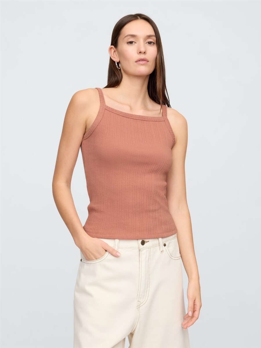 Musculosa Cuello Cuadrado Mujer - Faded Cedar 