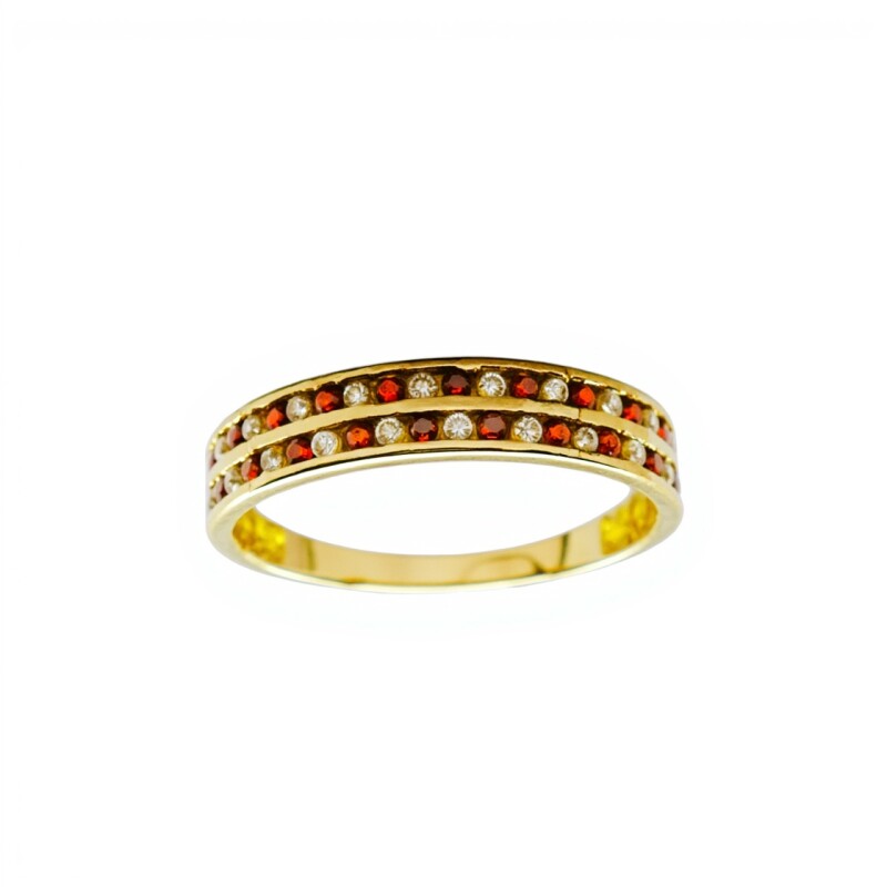 Anillo Sin Fin-Oro Bajo-Piedra Rubi-AN8137 conpiedra