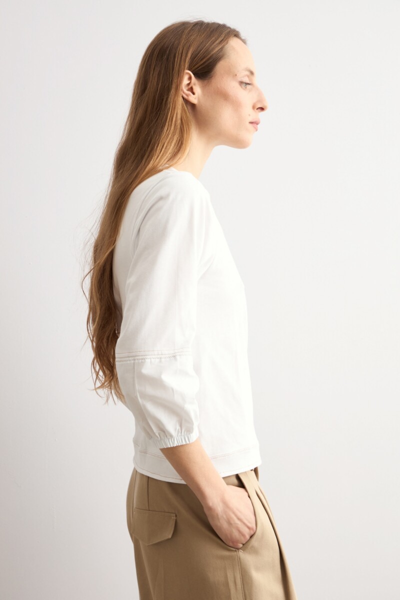 Remera mangas poplin blanco