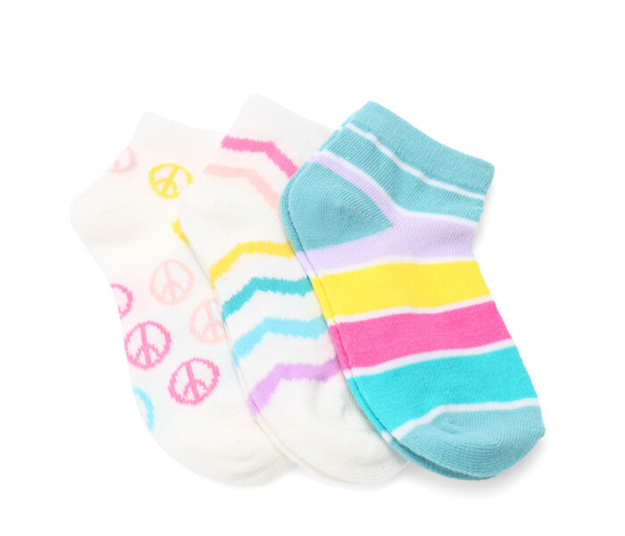Medias de Niña MINI Miss Carol Media Peace pack X3 Ecru / Rayas