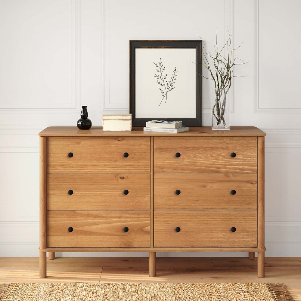 COMODA 6 CAJONES MADERA NATURAL-BEIGE CURAZAO