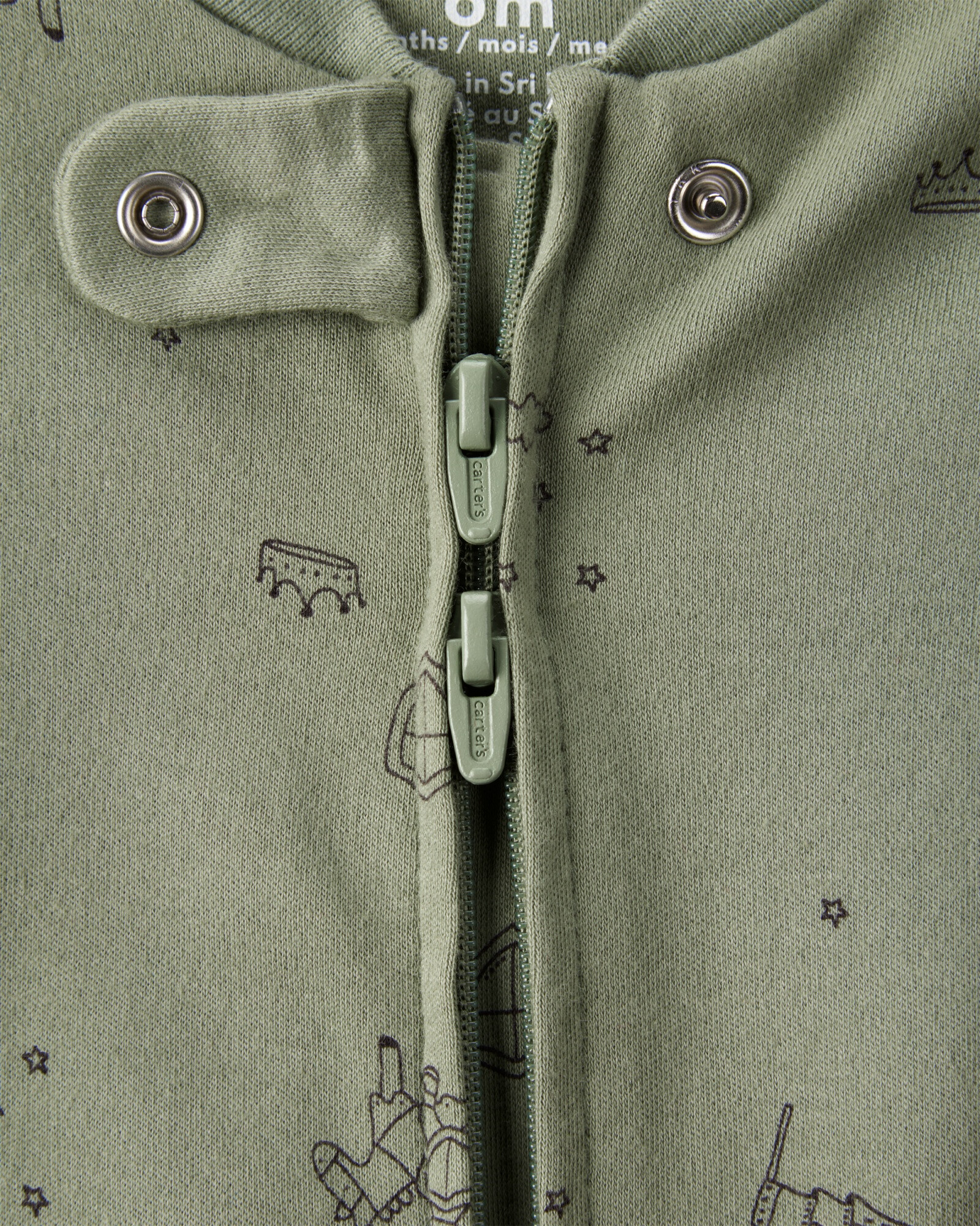 Pijama una pieza de algodón, con pie, diseño dragón Sin color