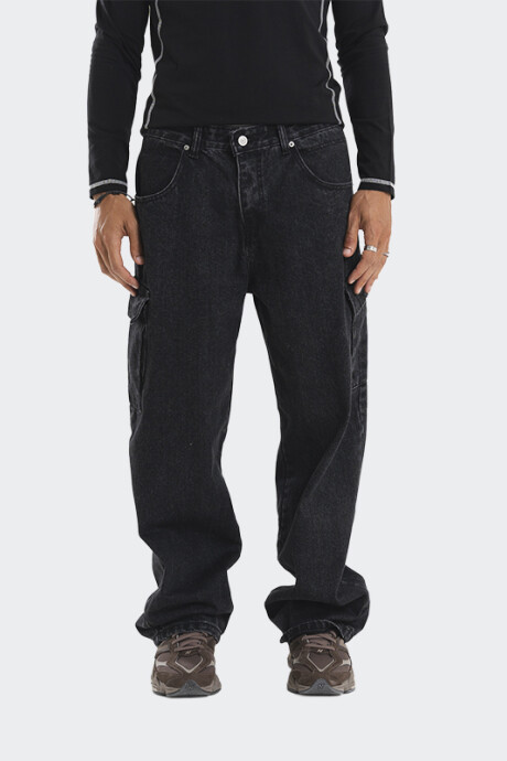 Pantalón Pulau Denim Cargo Negro