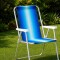 Silla Alta Aluminio Clásica A Rayas AZUL