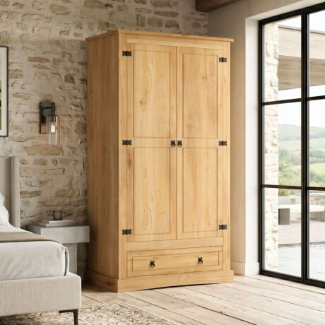 Ropero 2 puertas 1 Cajion Madera Linea Mexicana Natural
