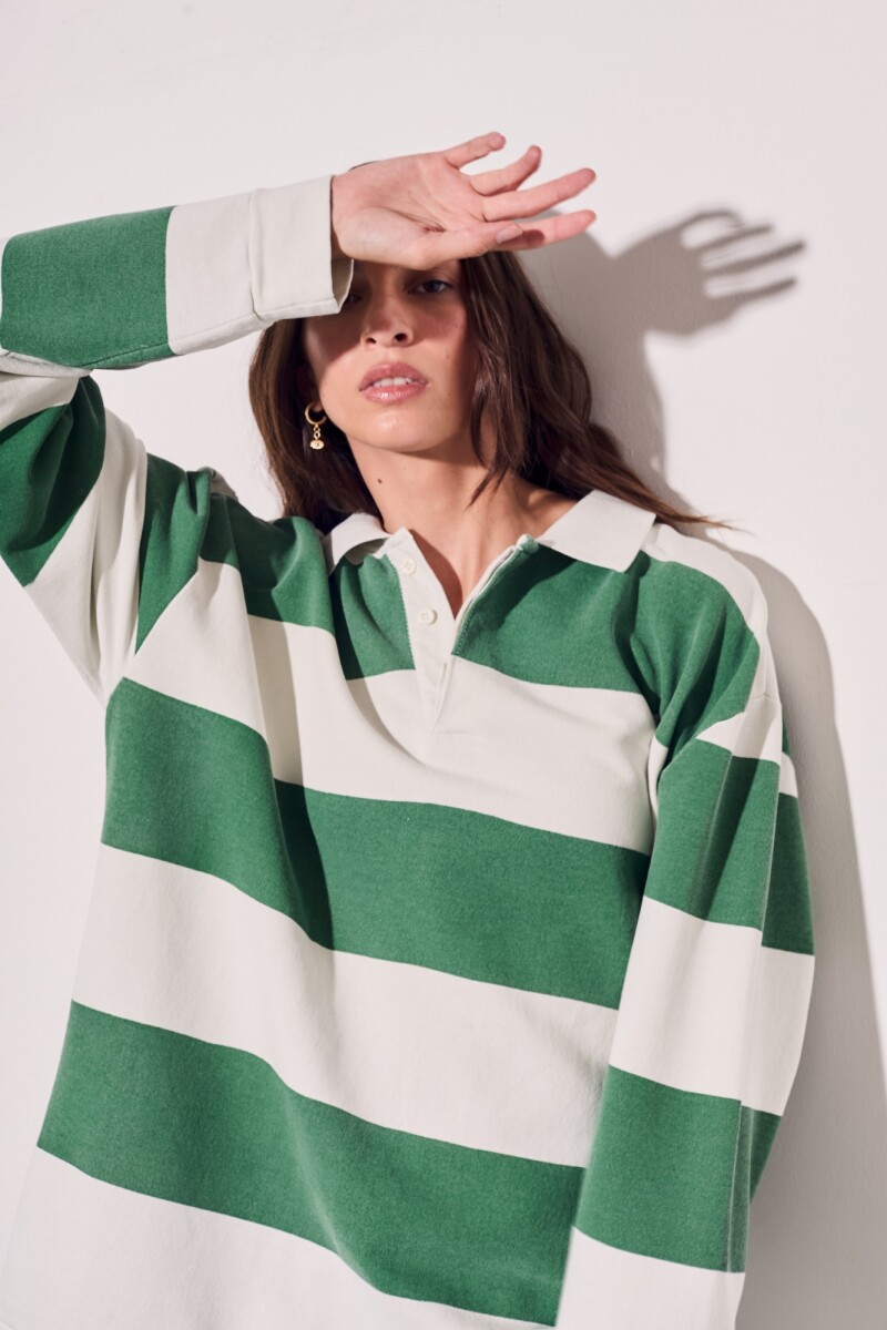 Sweater Polo Rayas Verde