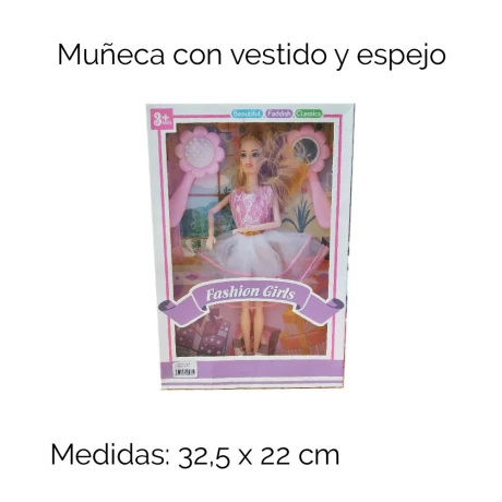 Muñeca Con Vestido Y Espejo Muñeca Con Vestido Y Espejo