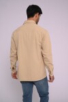 Sobrecamisa de gabardina Beige