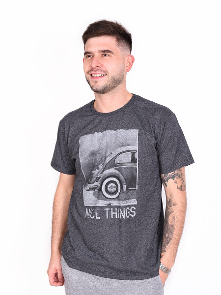 REMERA NICE THINGS GRIS OSCURO