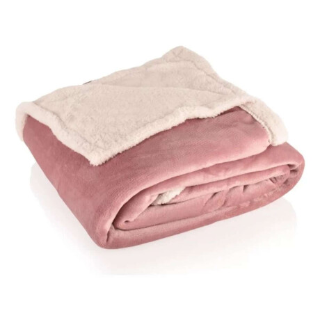 Frazada Reversible Queen Polar Corderito Microfibra 200x220 Rosa