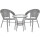 Set Juego De Jardín Mesa + 2 Sillas Rattan Exterior Gris