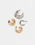 Bijou Cuff Mix plaiting Set De Aros Chunky - Combinacion Bicolor