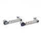 Caravanas Antiguas En Oro 18K Blanco, Brillantes Y Zafiros Caravanas Antiguas En Oro 18K Blanco, Brillantes Y Zafiros