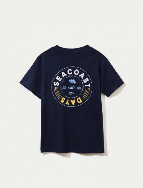 CAMISETA MANGA CORTA INFANTIL CON ESTAMPA AZUL