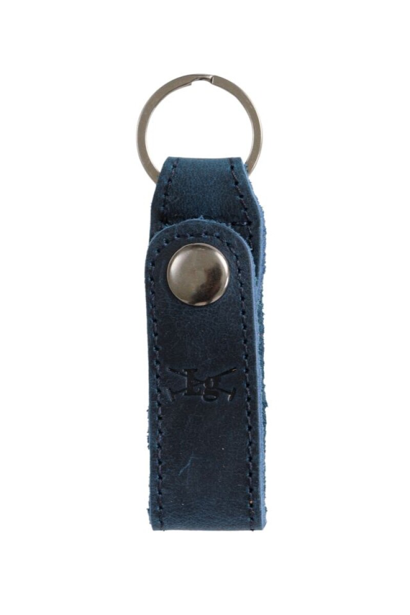 LLAVERO DE CUERO - Azul 