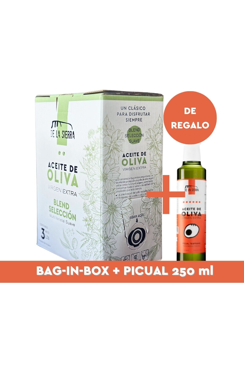 Aceite de Oliva - BLEND SELECCIÓN / 3 litros - BAG-IN-BOX + PICUAL REGALO 