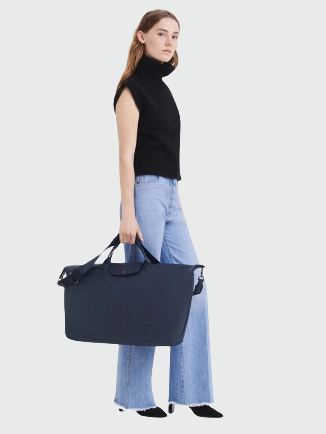 Longchamp -Bolso de viaje extra grande en cuero, Le pliage Xtra Azul