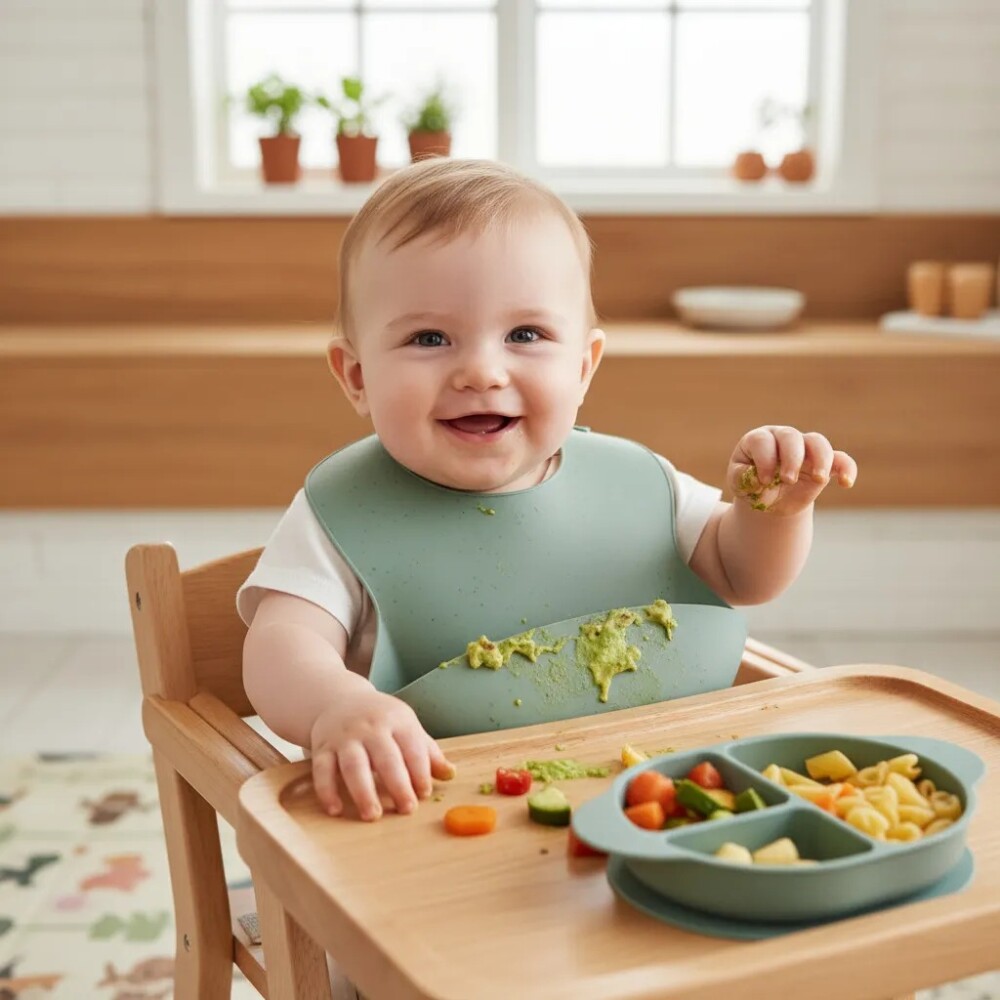 Babero Silicona Platinum Kikkaboo Verde