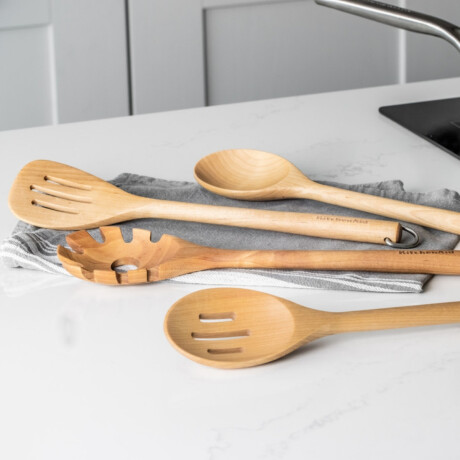 Utensilios de Madera Set 4 Unidades KitchenAid Utensilios de Madera Set 4 Unidades KitchenAid