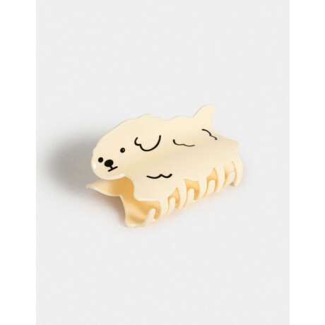 Broche Acrílico Animalito Blanco Crudo