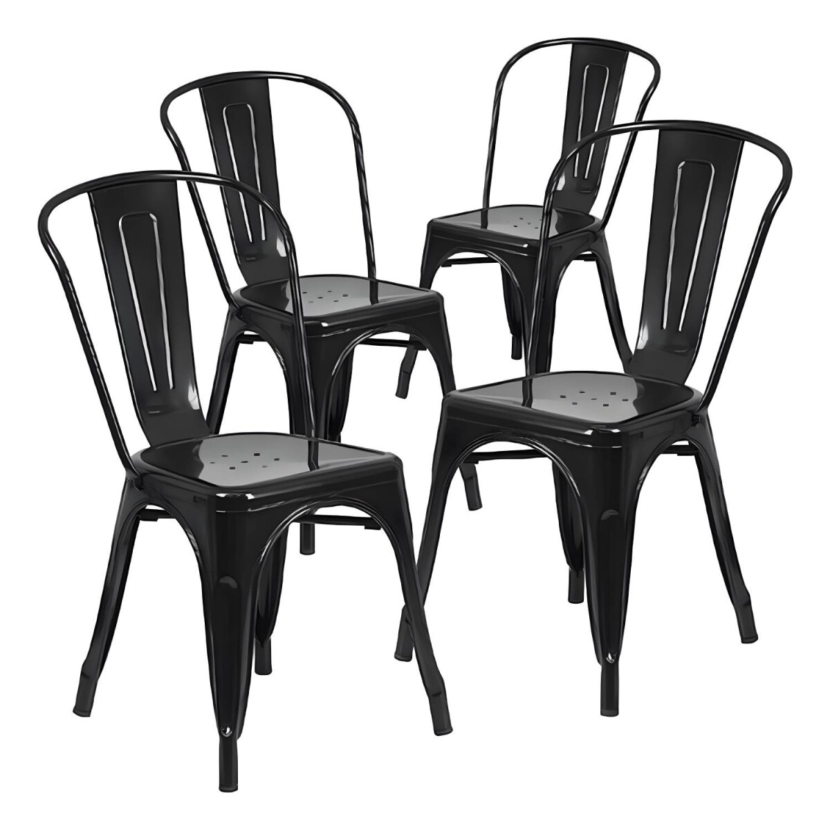 Pack 4 Sillas Tolix Lumax Varios Colores - Negro 