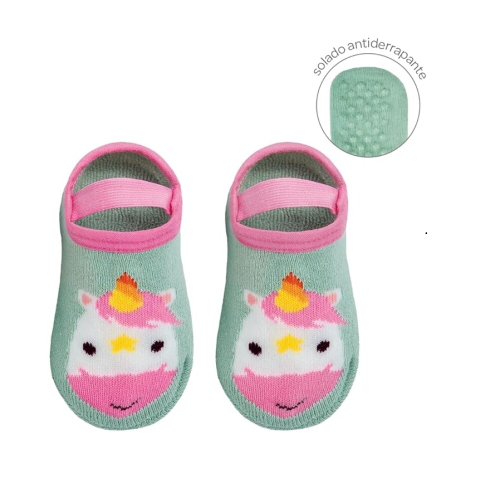 Set medias Anti deslizante Unicornio Verde Set medias Anti deslizante Unicornio Verde