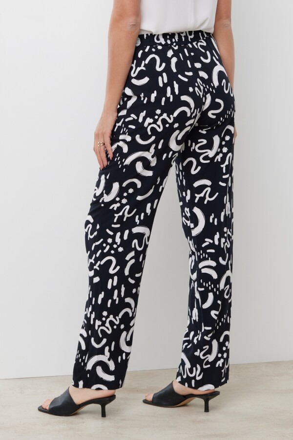 Pantalon Print NEGRO/BLANCO