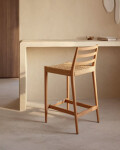 Taburete Analy respaldo madera maciza roble acabado natural y asiento cuerda 70cm FSC 100% Taburete Analy respaldo madera maciza roble acabado natural y asiento cuerda 70cm FSC 100%