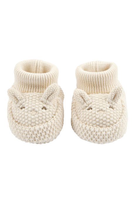 Escarpines de algodón a crochet, diseño conejo Escarpines de algodón a crochet, diseño conejo