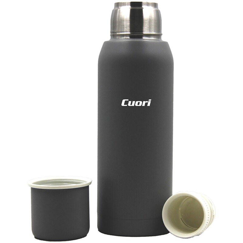 Termo Cuori acaro 1L de acero Inox con tapón cebador Gris