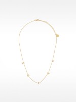 Collar Con Lunas Y Cristales - Plata De Ley 925 dorado
