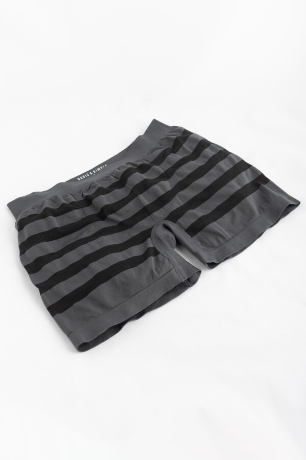 Boxer microfibra Rayado Gris Oscuro