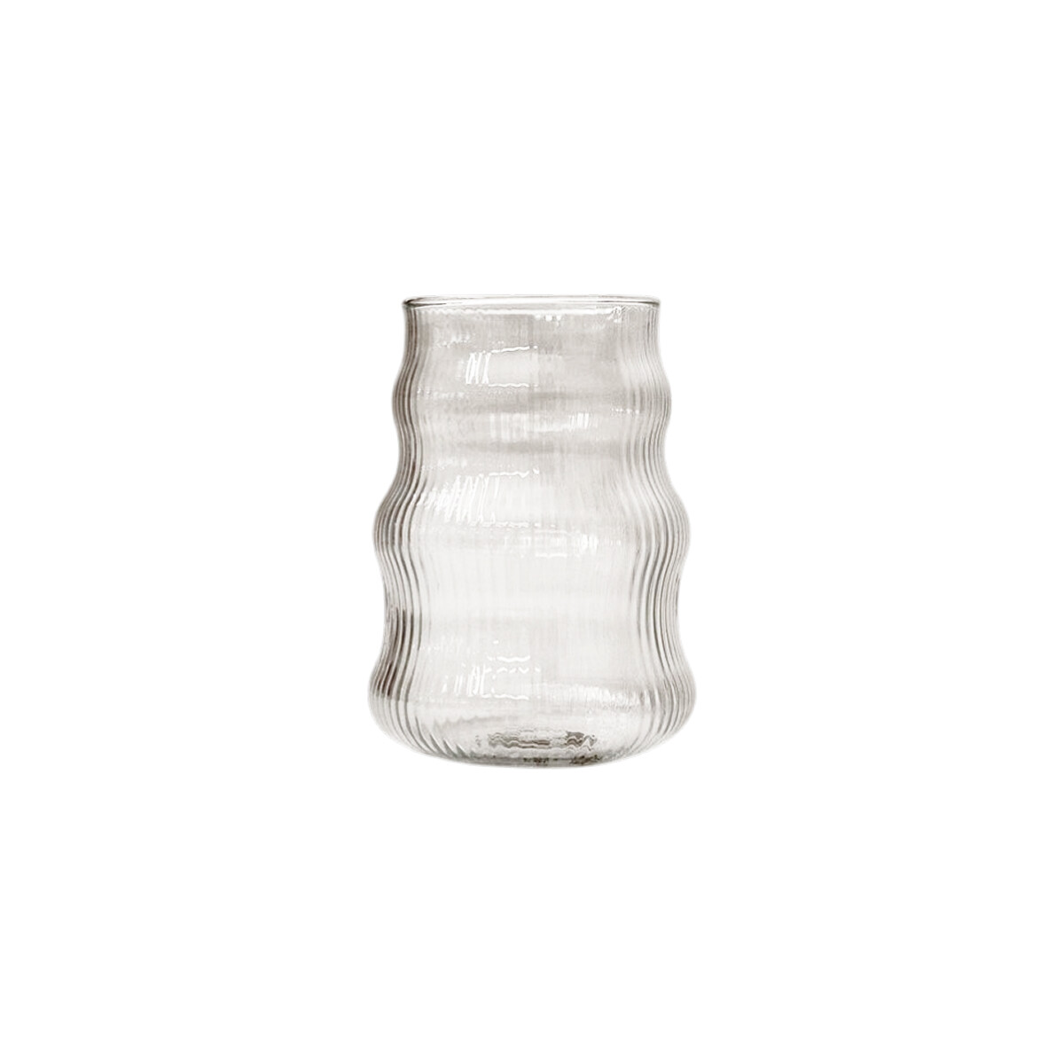 Vaso de vidrio ondeado y facetado - 500ml 