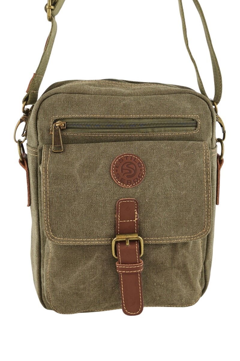 Morral cruzado en Lona Vintage Verde