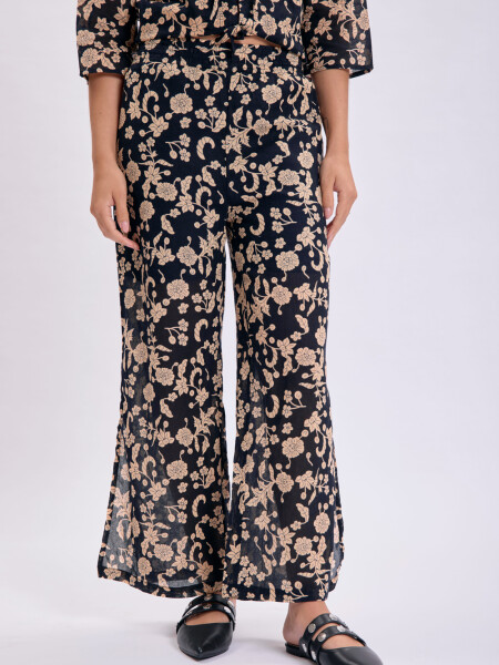Pantalón Estampa Boho Negro