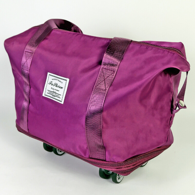 BOLSO LILA OSC P/VIAJE C/RUEDITAS 39X20X34CM Unica