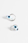 Aros con dije vidrio plateado