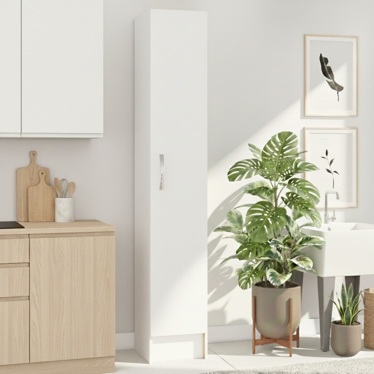 Multiuso Panelero Blanco 1 Puerta 4 Estantes MDP 