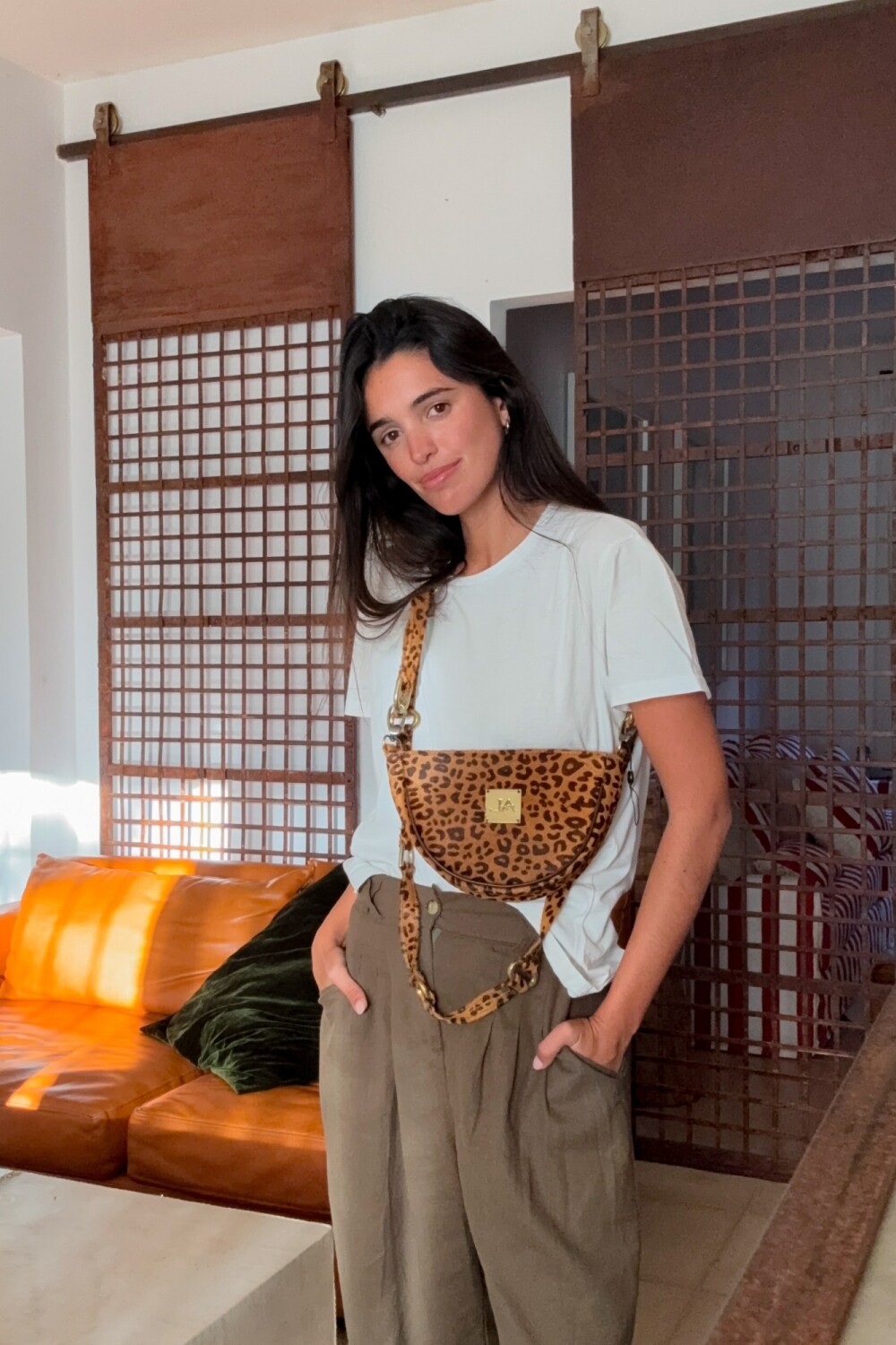 Brassy Bag Print Camel