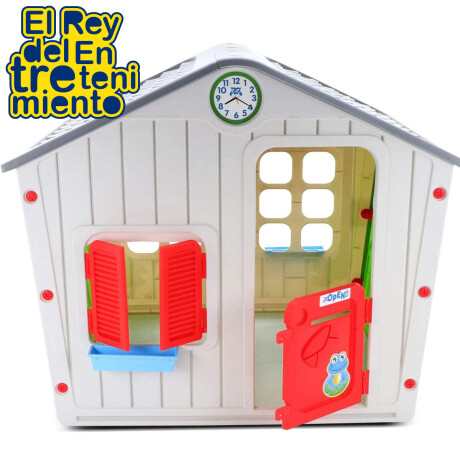 Casa Pvc Grande P/ Niño Niña Casita Infantil Plástico Gris/Verde