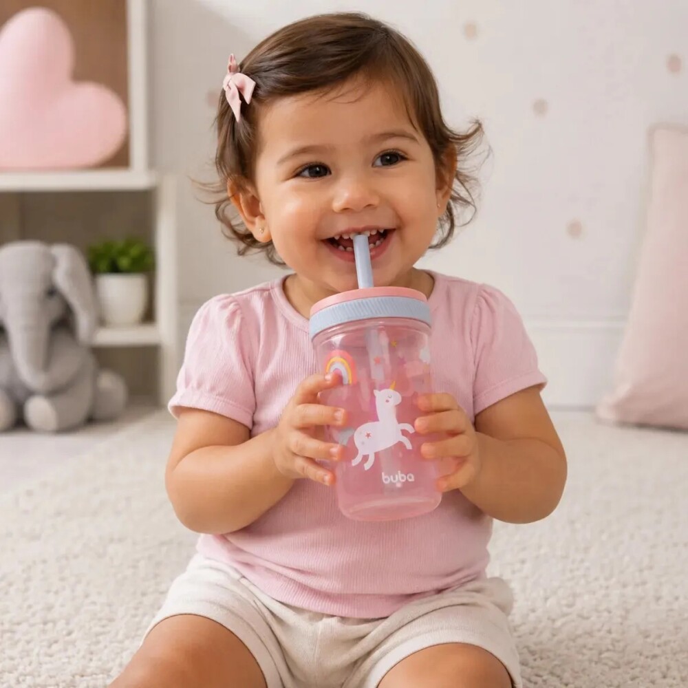 Vaso TOTS BUBA antiderrame rosa unicornio
