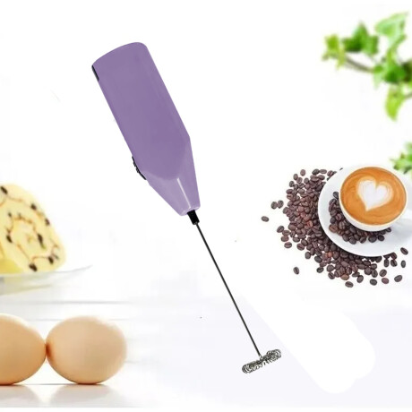 Batidor Espumador Multiuso Portátil Pilas AA Acero Inox Lila