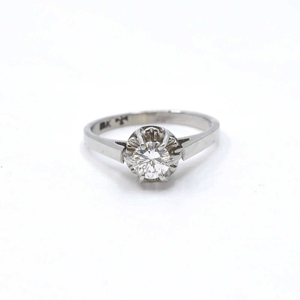 Anillo Antiguo En Oro 18K Y Brillante Anillo Antiguo En Oro 18K Y Brillante